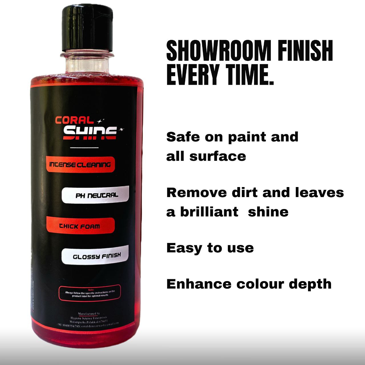 Car Shampoo 500ml With 350gsm Microfiber Cloth 40x40cms